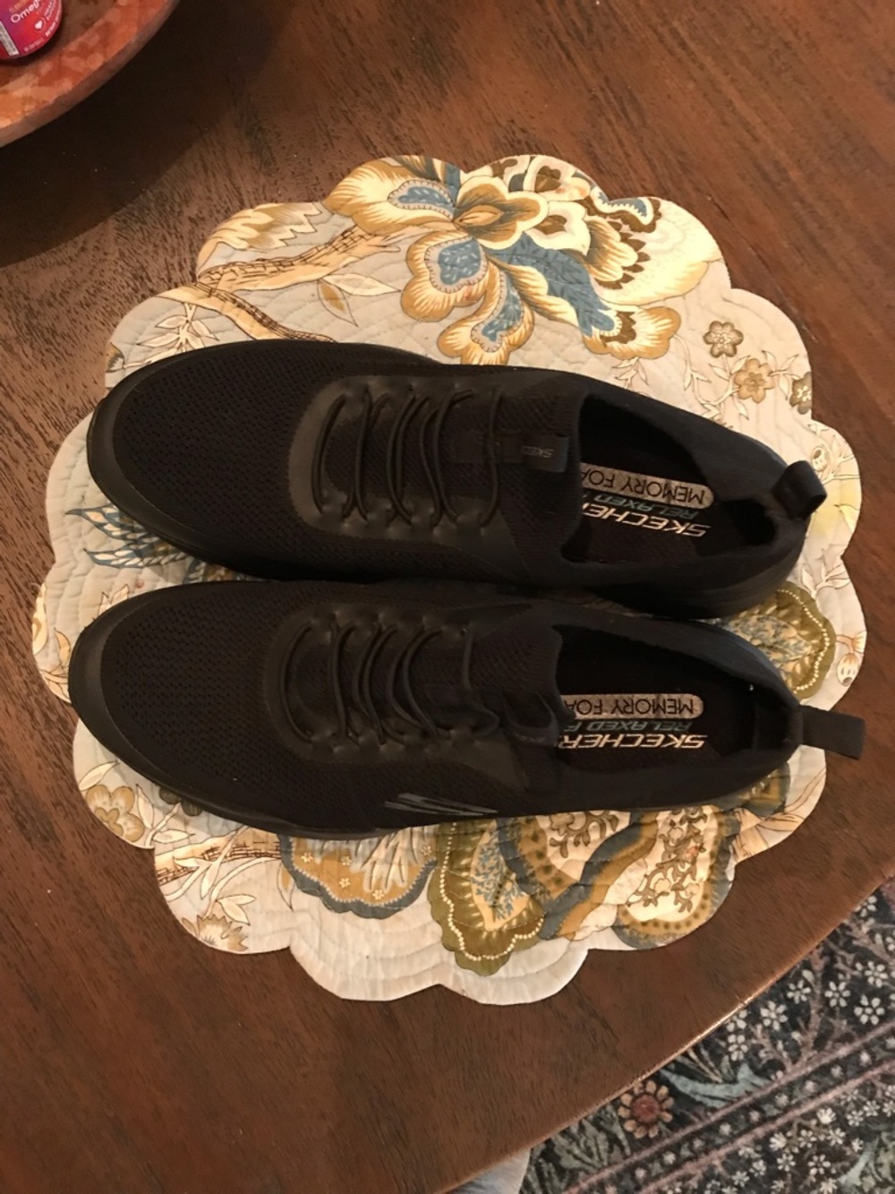 Skechers Men's Black Slip-On Memory Foam Athletic Shoes - Picture 6 of 6